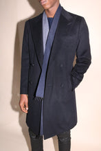 Load image into Gallery viewer, Navy Cashmere Double Breasted Topcoat
